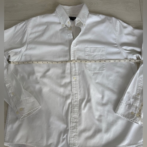 Land’s End Oxford Button Down White Long Sleeve Shirt 100% Cotton - Picture 3 of 9